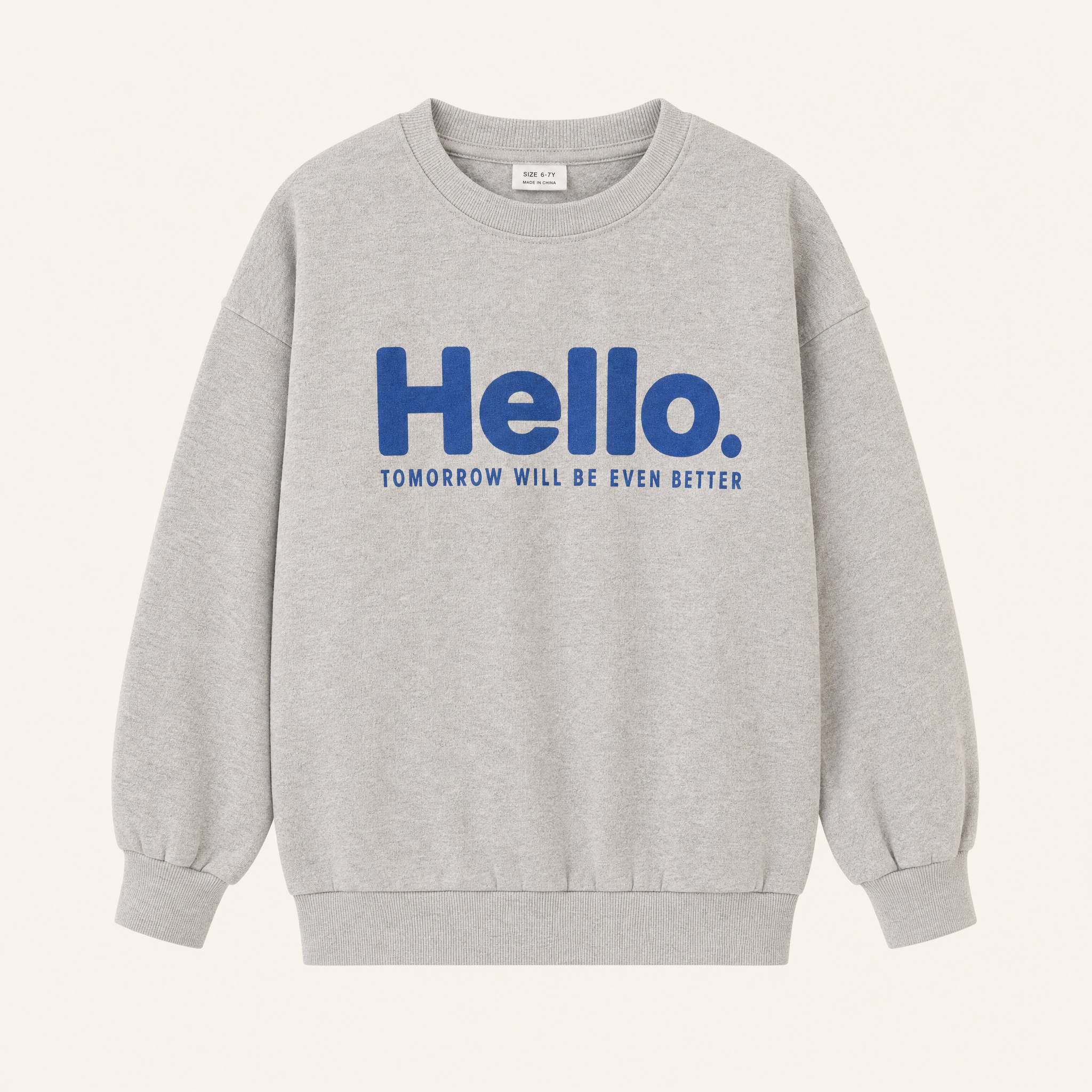 Meisjes Sweatshirt met Hello Print Grijs