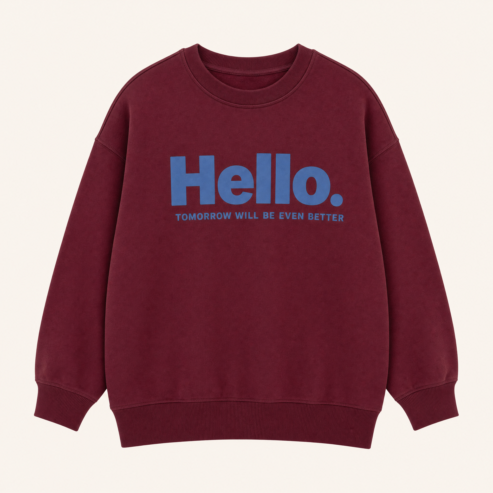 Jongens Sweatshirt met Hello Print Bordeaux