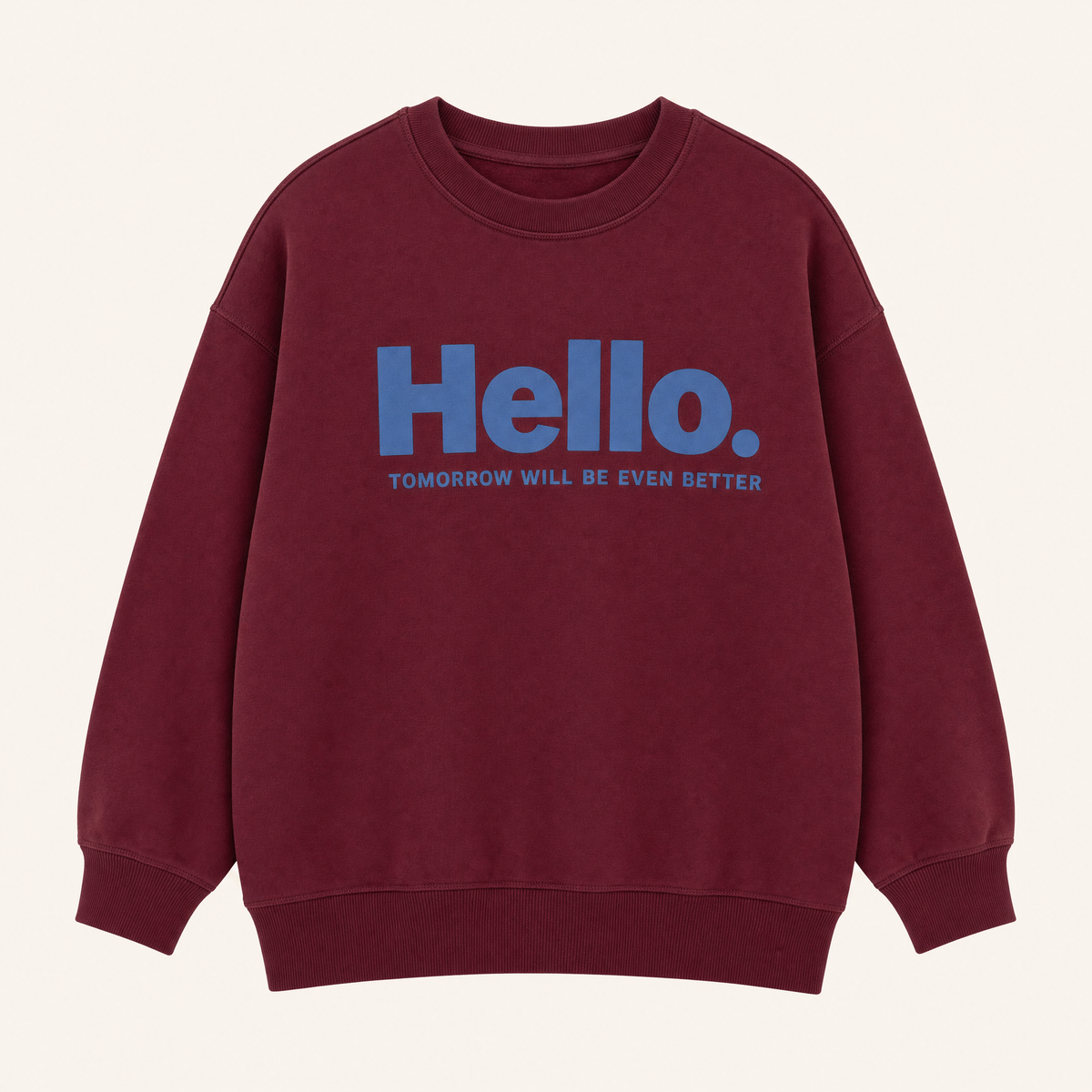 Meisjes Sweatshirt met Hello Print Bordeaux
