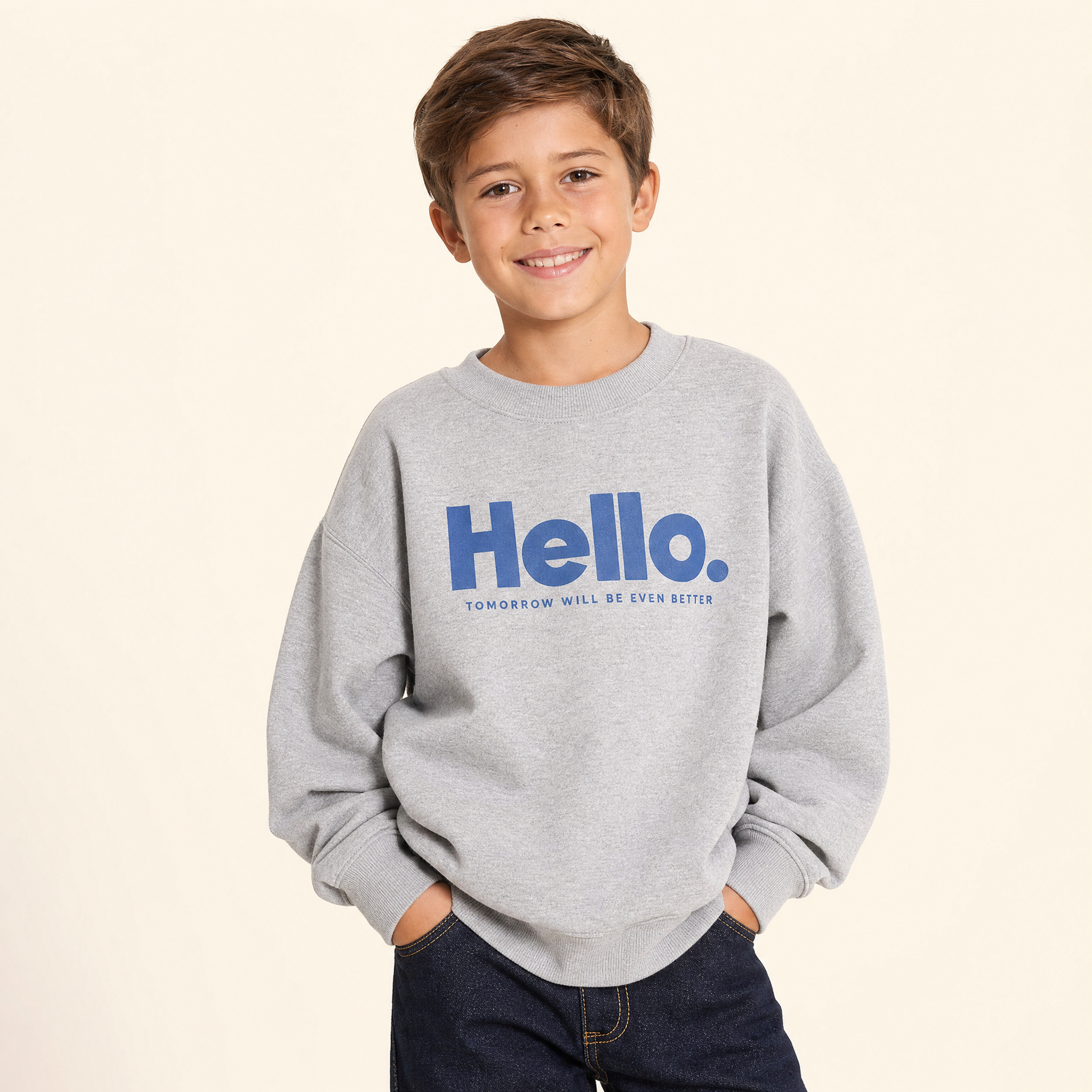 Jongens Sweatshirt met Hello Print voorkant