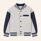 Jongens Baseballjack met Colorblock Details Lichtgrijs