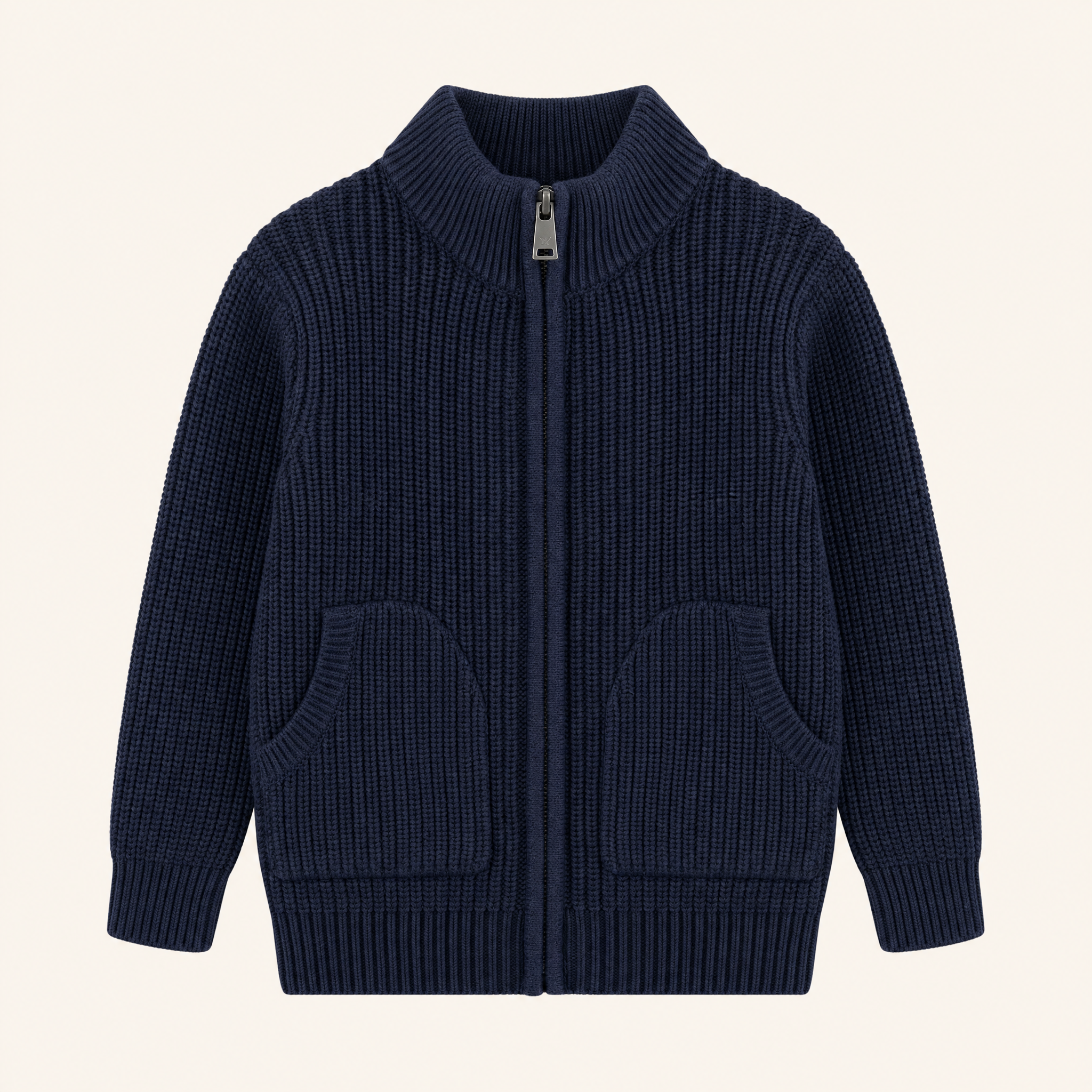 Jongens Ritsvest met Halfhoge Kraag Marineblauw