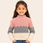 Meisjes Coltrui met Colorblock en Zigzagpatroon - voorkant