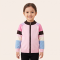 Meisjes Halfhoge Kraag Ritscardigan met Colorblock - voorkant