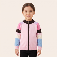 Meisjes Halfhoge Kraag Ritscardigan met Colorblock