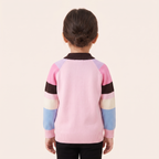 Meisjes Halfhoge Kraag Ritscardigan met Colorblock - achterkant
