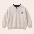 Jongens Sweatshirt met Contrasterende Kraag Grijs
