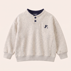 Jongens Sweatshirt met Contrasterende Kraag Grijs