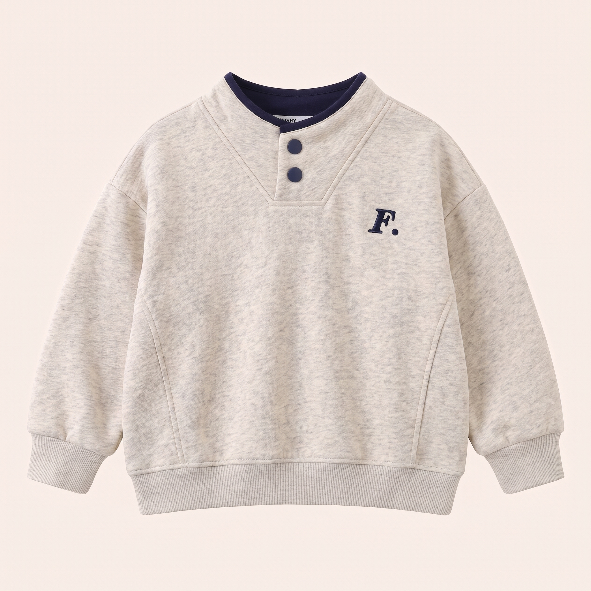 Jongens Sweatshirt met Contrasterende Kraag Grijs