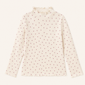 Meisjes longsleeve stippenprint abrikoos - productfoto voorkant