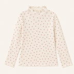 Meisjes longsleeve stippenprint abrikoos - productfoto voorkant