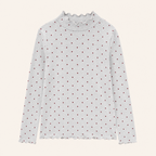 Meisjes longsleeve stippenprint grijs - productfoto voorkant