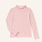 Meisjes longsleeve stippenprint roze - productfoto voorkant