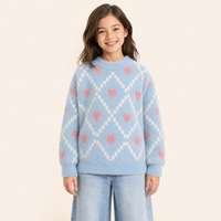 Meisjes Trui met Hartjes en Ruitpatroon | 3 kleuren