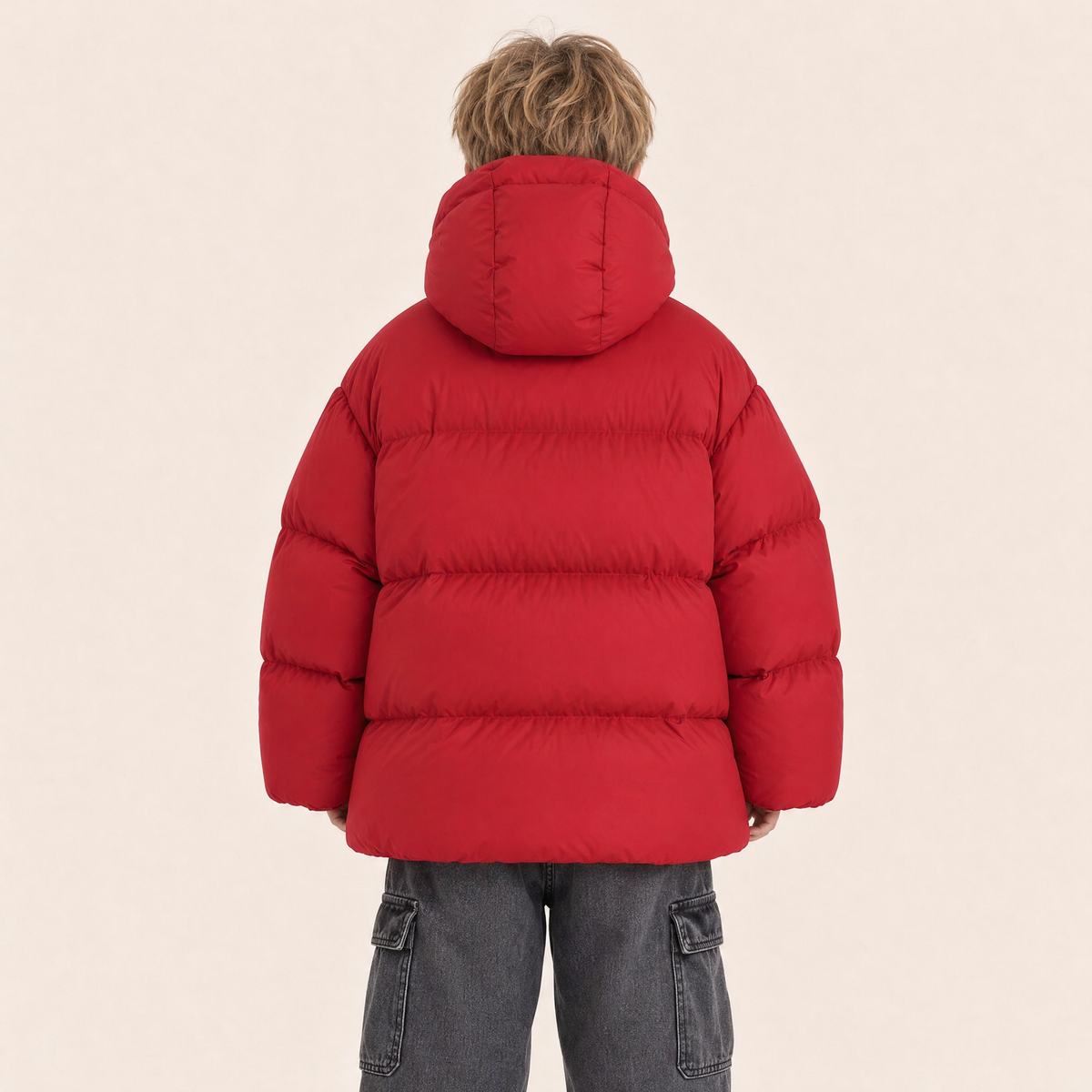 Donsjas rood achterkant