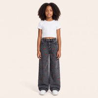 Meisjes Wijde Jeans met Kersen Borduursel | 3 kleuren