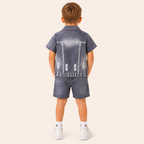 Jongens Zomerset Denim-look – Shirt & Gescheurde Shorts