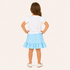 Meisjes 2-delige set met ruffle t-shirt en bloemetjesrok