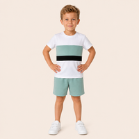 Jongens 2-delige zomerset met kleurblok t-shirt en shorts