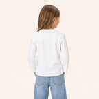 Meisjes Katoenen Longsleeve met Ronde Hals - Model achterkant