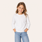 Meisjes Katoenen Longsleeve met Ronde Hals - Model voorkant