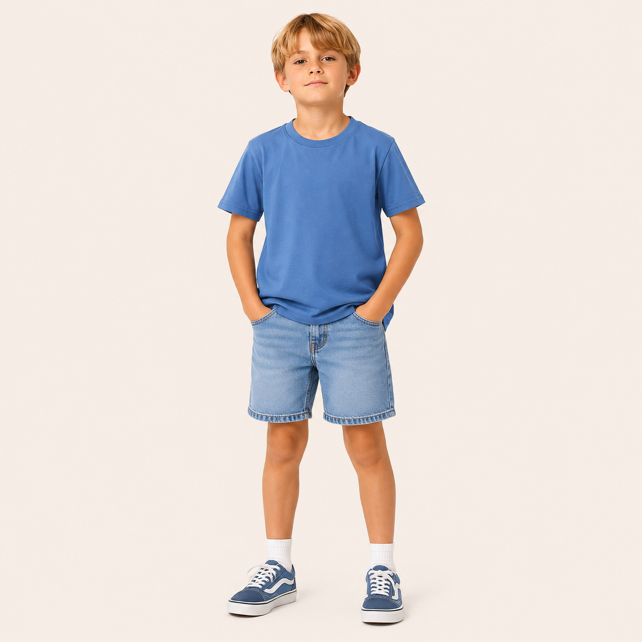 Basic Katoenen T-shirt met Korte Mouwen