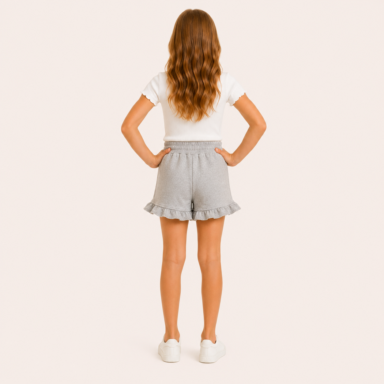 Meisjes Katoenen Short met Ruches en Hoge Taille | 3 kleuren