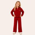 Meisjes Gebreide Trui-Set met Capuchon en Rits | 4 kleuren