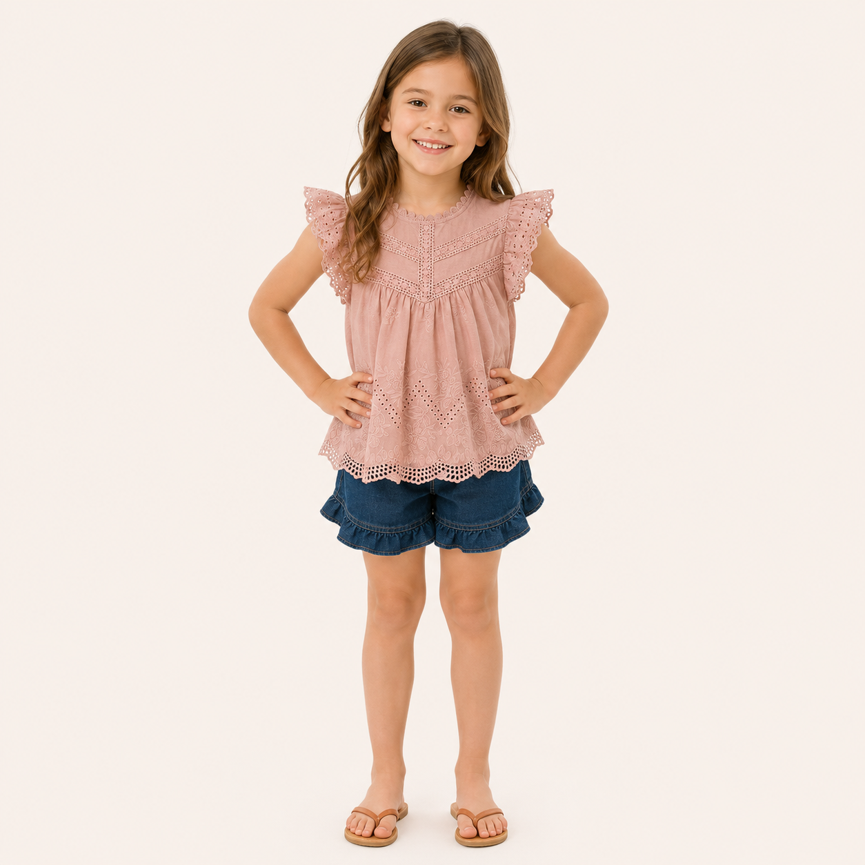 Broderie Top | Roze