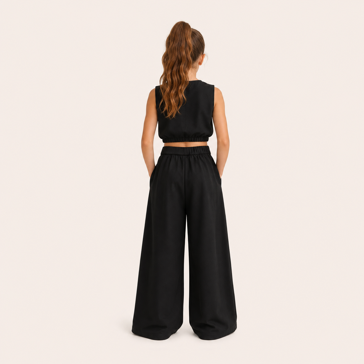 Meisjes 2-delige Zomerset met Crop Top en Wijde Broek
