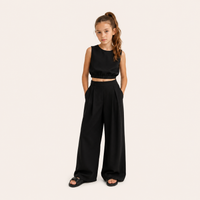 Meisjes 2-delige Zomerset met Crop Top en Wijde Broek