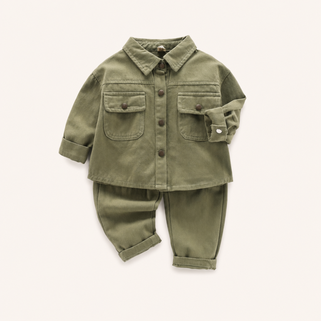 Jongens Overshirt Set Legergroen - losse productfoto