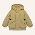 Gewatteerde parka met fleece voering - khaki