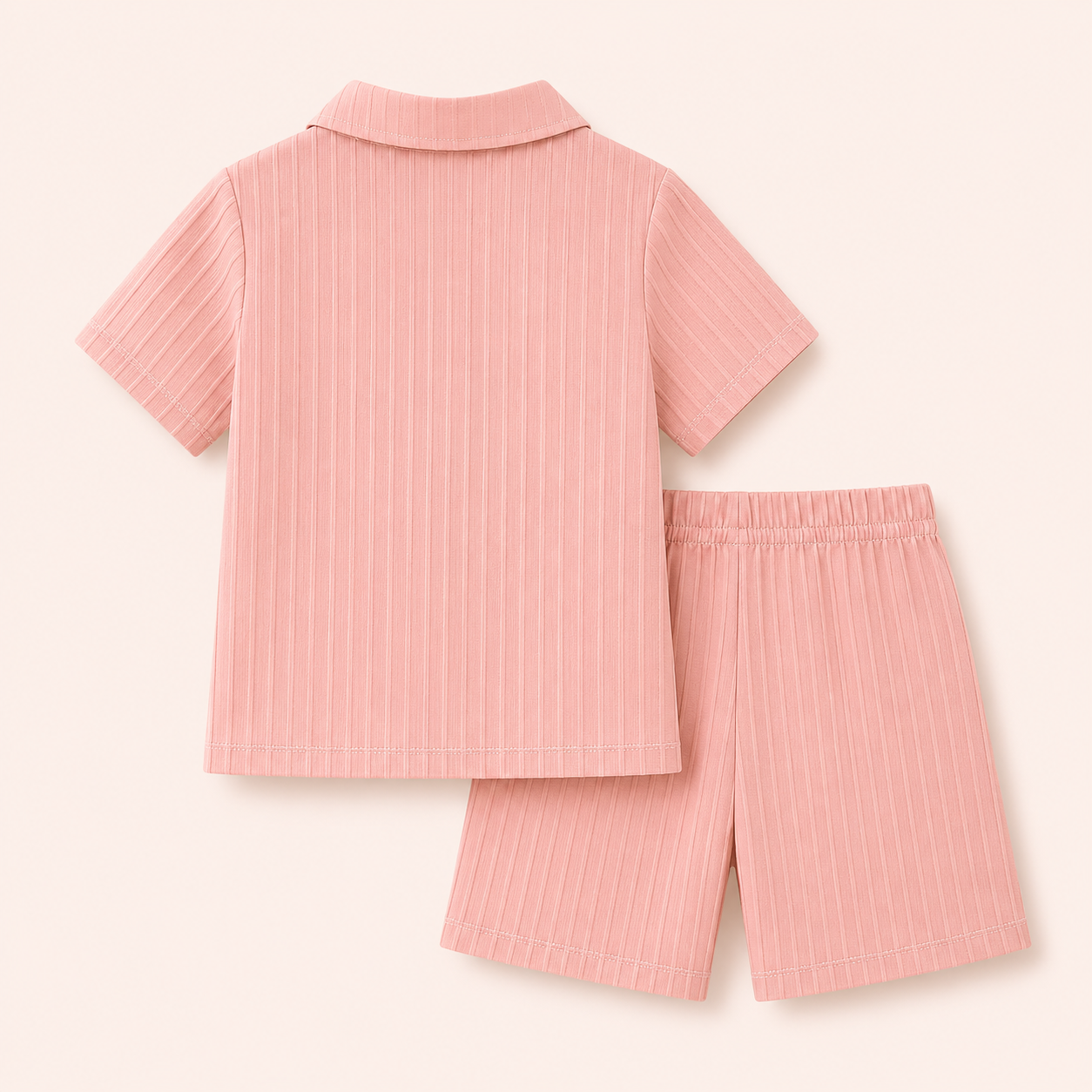 Jongens zomer outfit – 2-delige set met structuur shirt en short