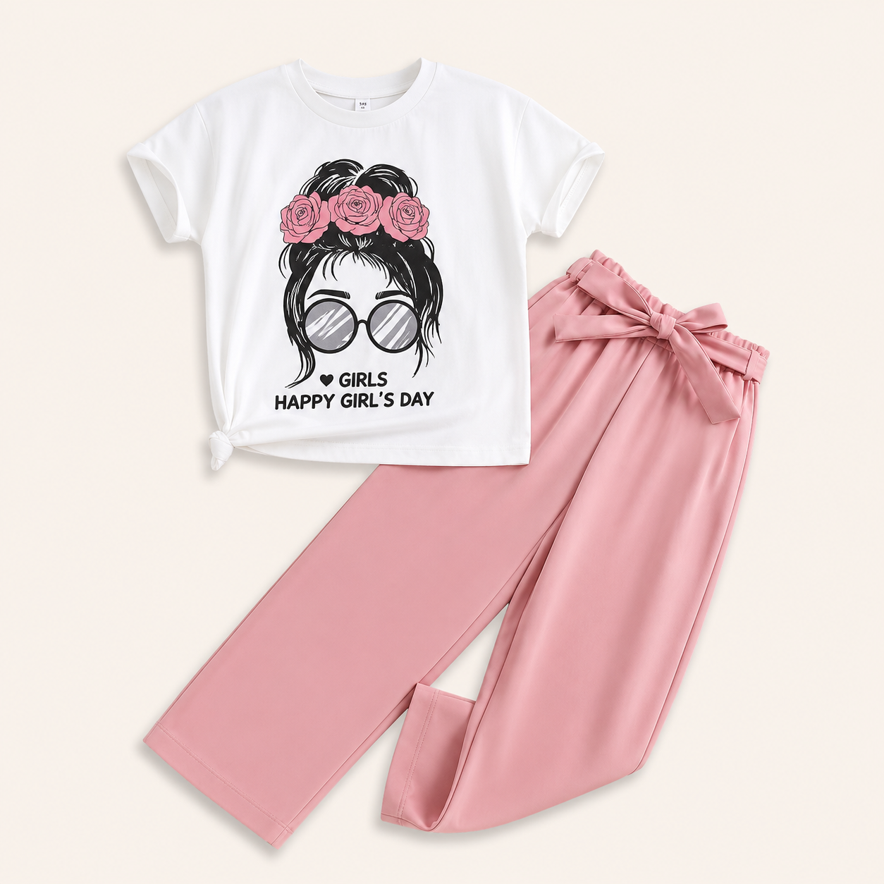 Speels & Comfortabel -2-Delige Meisjes Set met Cartoonprint