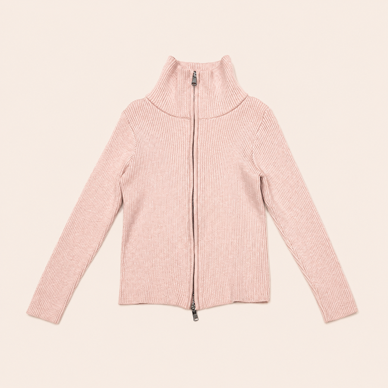 Meisjes Gebreid Vest met Dubbele Rits en Coltrui | 3 kleuren