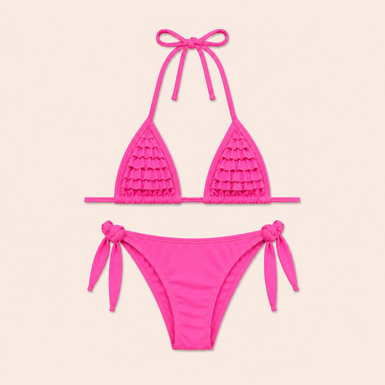 Meisjes bikini set 2-delig – vrolijke kleur met strik