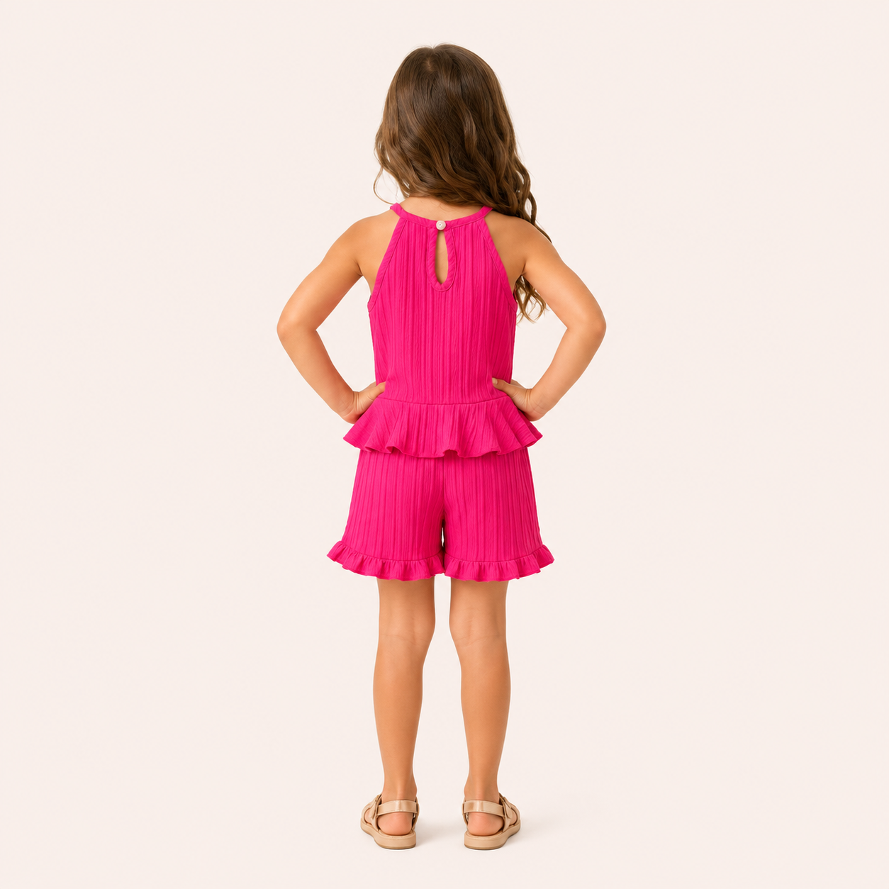 Meisje 2-delige Ruffle Zomerset – Roze
