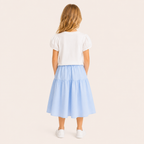 Meisjes 2-delige zomerset met bloemenprint top en wijde rok / 3 kleuren