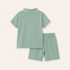 Jongens 2-delige Polo Zomerset met Short | Saliegroen