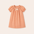 Jurk met wafelprint en Strikdetail