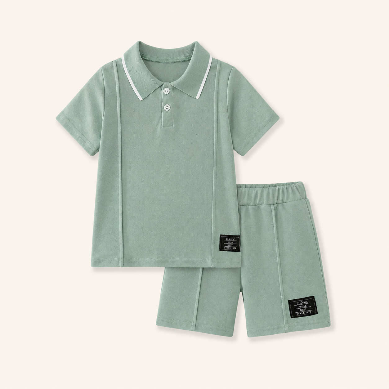 Jongens 2-delige Polo Zomerset met Short | Saliegroen