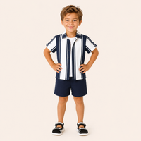 Jongens 2-delige zomerset met gestreept overhemd en shorts