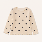 Meisjes Longsleeve Beige met Kleine Hartjes - packshot