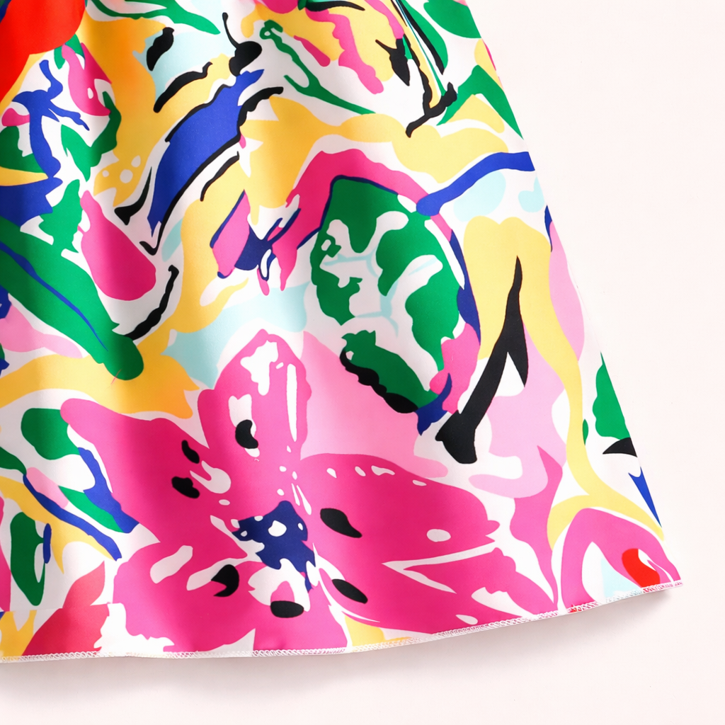 Zomers & Stralend - Roze Meisjes Jurk met Graffiti Print