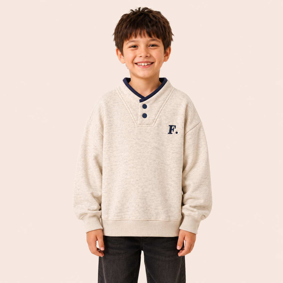 Jongens Sweatshirt met Contrasterende Kraag | 3 kleuren