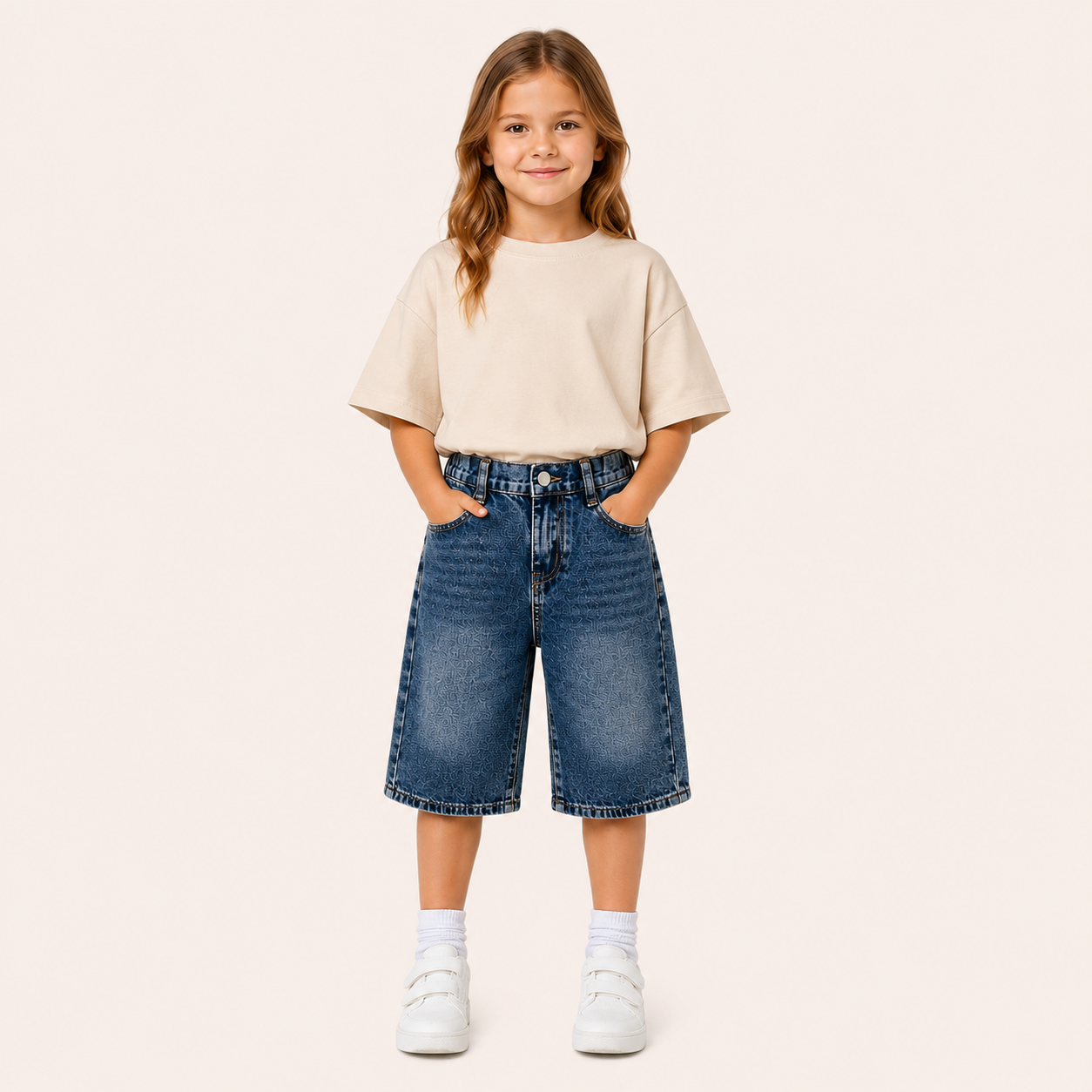 Stoere Denim Bermuda Short voor Meisjes