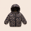 Meisjes Gewatteerde Jas met Luipaardprint en Fleece Voering
