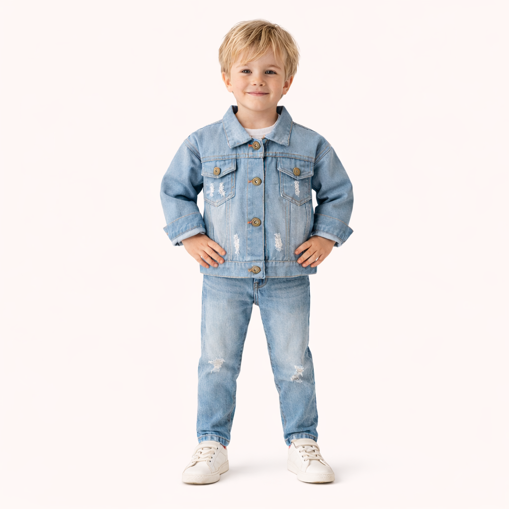 Jongens Retro Spijkerjas met Stoere Details