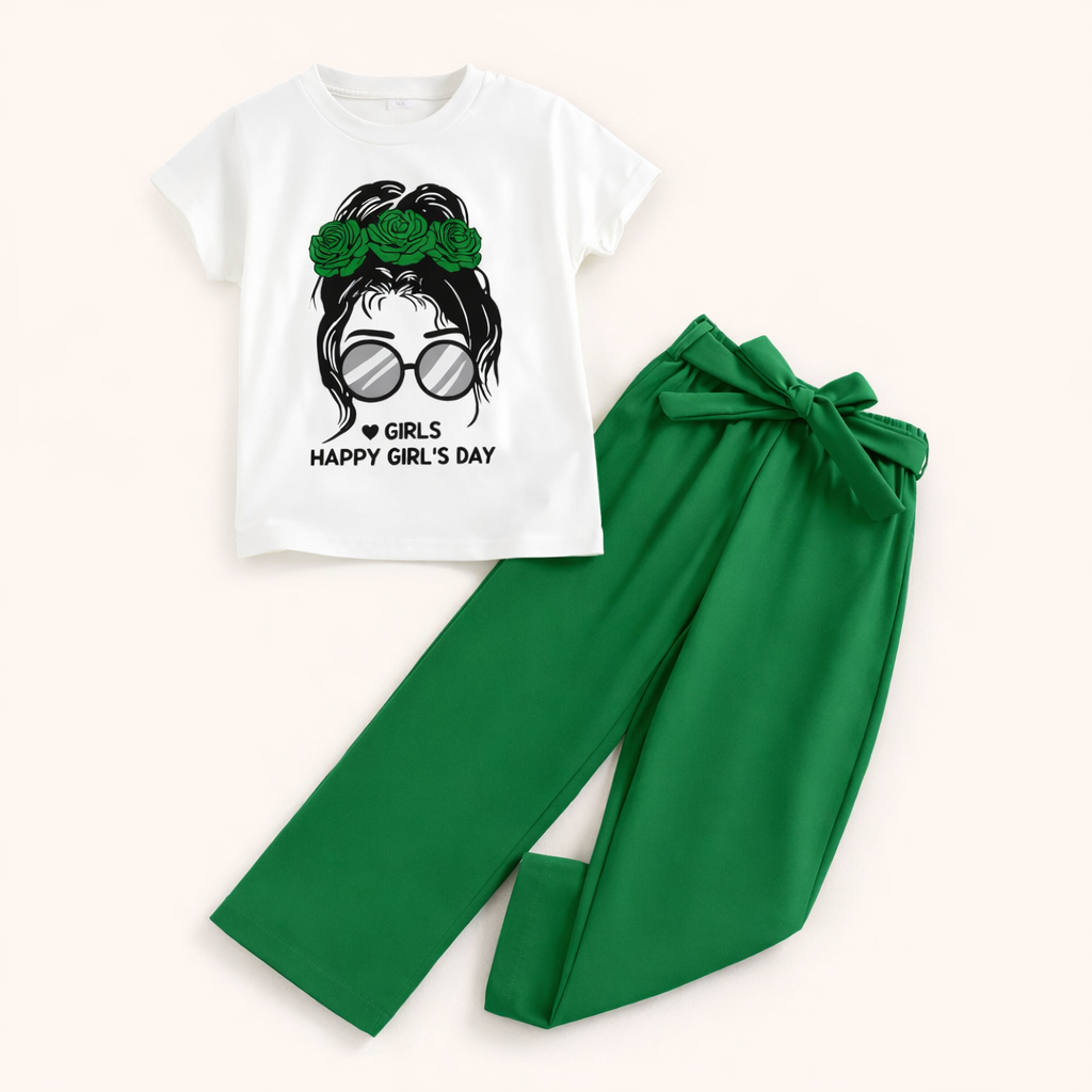 Meisjes zomerset 2-delig met cartoonprint in meerdere kleuren